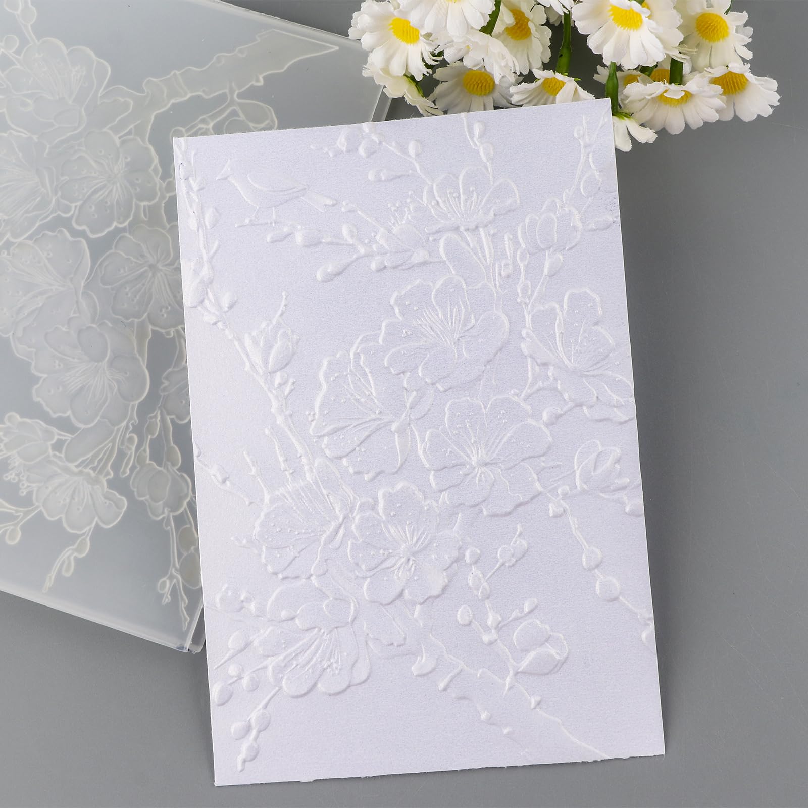 Amazon.co.jp: カード作成用3Dエンボスフォルダー 花の花のエンボス